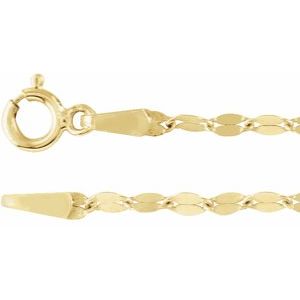 14K Yellow Gold 1.9 mm Keyhole 24" Chain