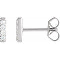 14K White Gold 1/8 CTW Natural Diamond Bar Earrings