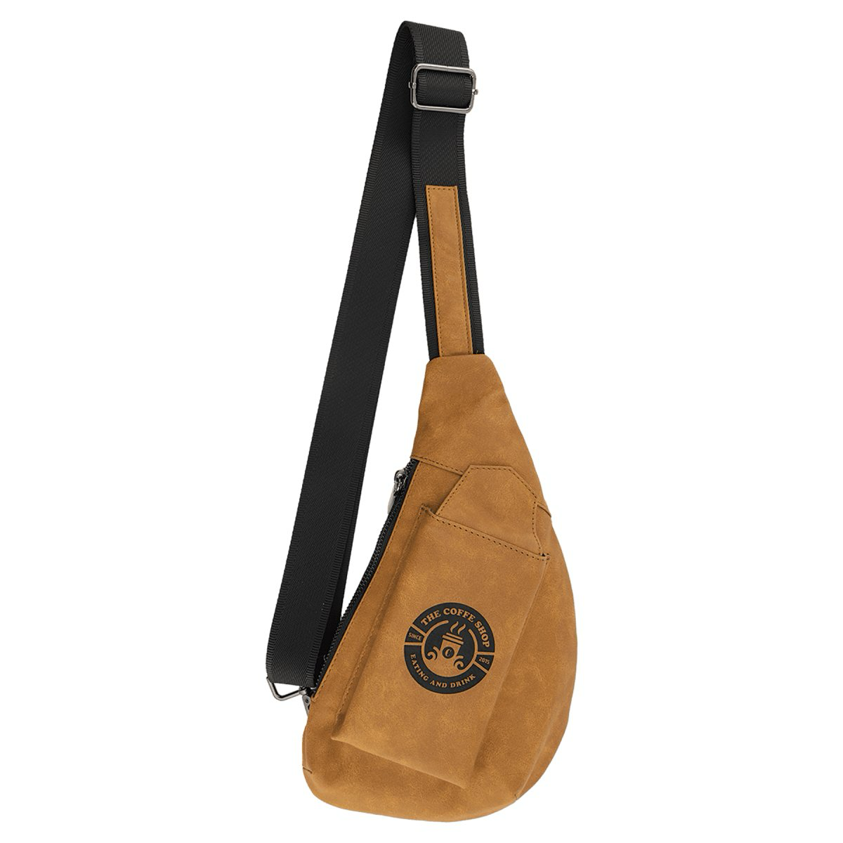 Light brown laserable leatherette Crescent Bag from the Creekside Collection