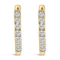 10K Gold 1/4 Cttw Diamond Double Sided Huggie Hoop Earrings