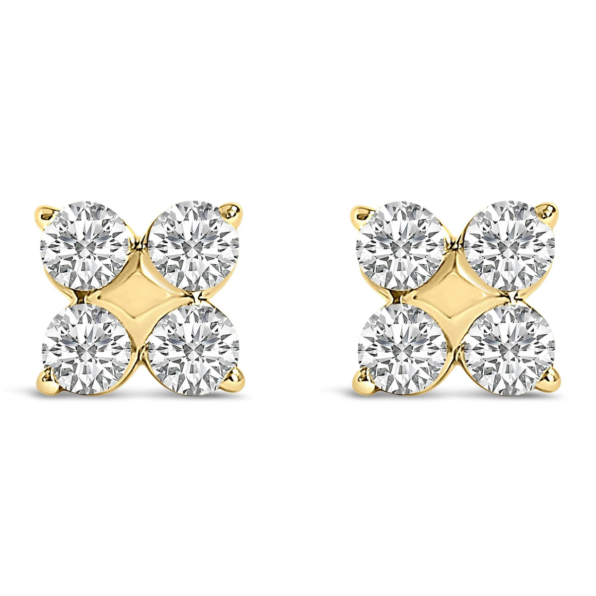 10K Gold 1/2 Cttw Lab Grown Diamond Snowflake Stud Earrings
