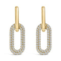 10K Gold 1/2 Cttw Lab Grown Diamond Dangling Paperclip Drop Earrings
