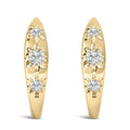 10K Gold 1/5 Cttw Lab Grown Diamond Three Stone Huggie Hoop Earrings
