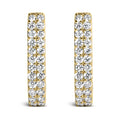 10K Gold 1/4 Cttw Lab Grown Diamond Double Row Huggie Hoop Earrings