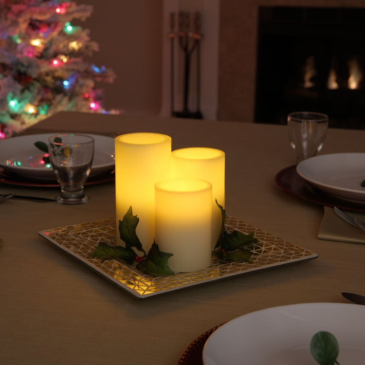 Pandora Mosaic Tray with Three Flameless Candles, view 4