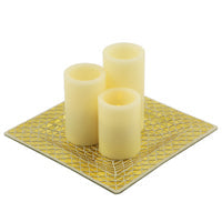 Pandora Mosaic Tray with Three Flameless Candles by Pacific Accents