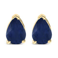 14K Gold 6x4MM Pear Shaped Gemstone Solitaire Stud Earrings