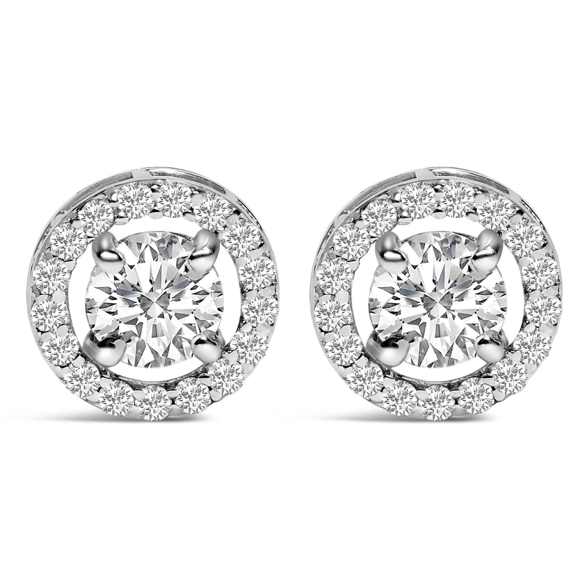 Men's 14K White Gold 1 3/4 Cttw Lab Grown Diamond Halo Cufflink