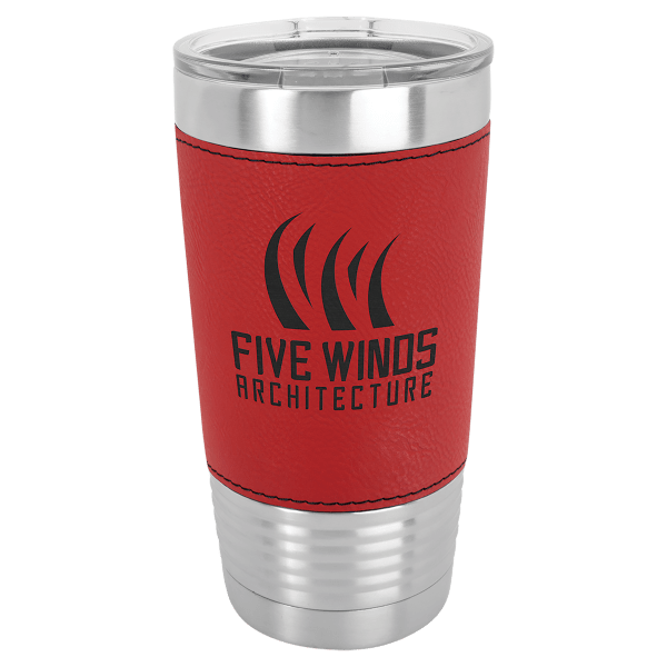 20 oz. Leatherette Tumblers — 20 oz. Black Leatherette Tumbler with Slider Lid