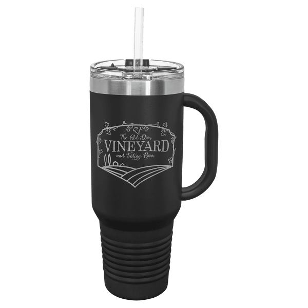 40 oz. Travel Mug with Handle & Straw