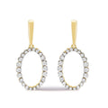 14K Yellow Gold Graduating 1/2 Cttw Diamond Oval Dangle Earrings