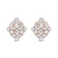 18K Rose Gold 8 1/3 Cttw Pear and Round Diamond Floral Cluster Omega Earrings (F-G Color, VS1-VS2 Clarity)