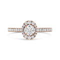18K Rose Gold 1/2 Cttw Composite Marquise Composite Diamond Oval Shaped Halo Engagement Ring (F-G Color, VS1-VS2 Clarity)