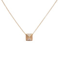 14K Yellow Gold 1/4 Cttw Diamond Matte Finished Pyramid Pendant Necklace (G-H Color, SI1-SI2 Clarity) - 18 Inches