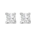 14K White Gold 1 Cttw Lab-Grown Princess Diamond Stud Earrings