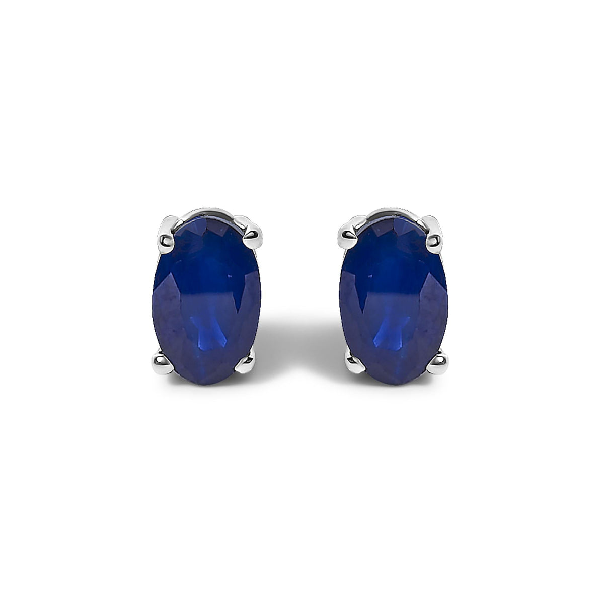 Sterling Silver 6x4mm Natural Oval Gemstone Solitaire Stud Earrings