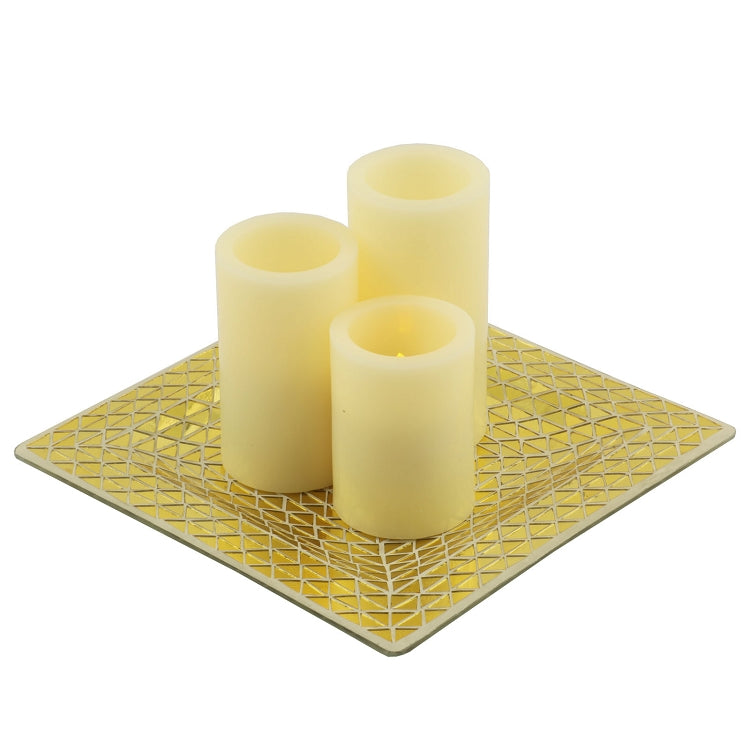 Pandora Mosaic Tray with Three Flameless Candles, view 3