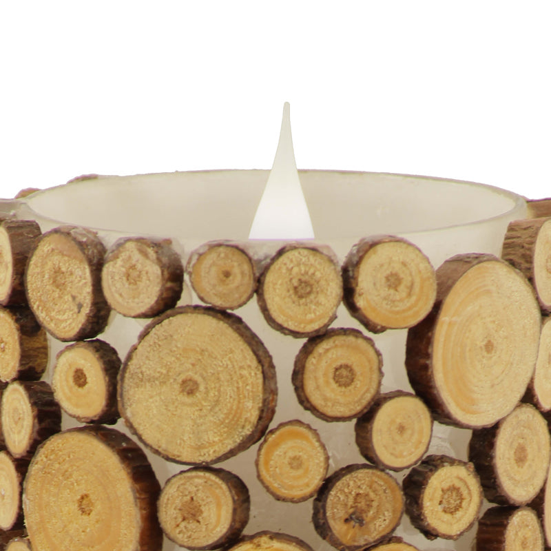 Solaré 3D Flameless Candle in Wood Finish, view 4