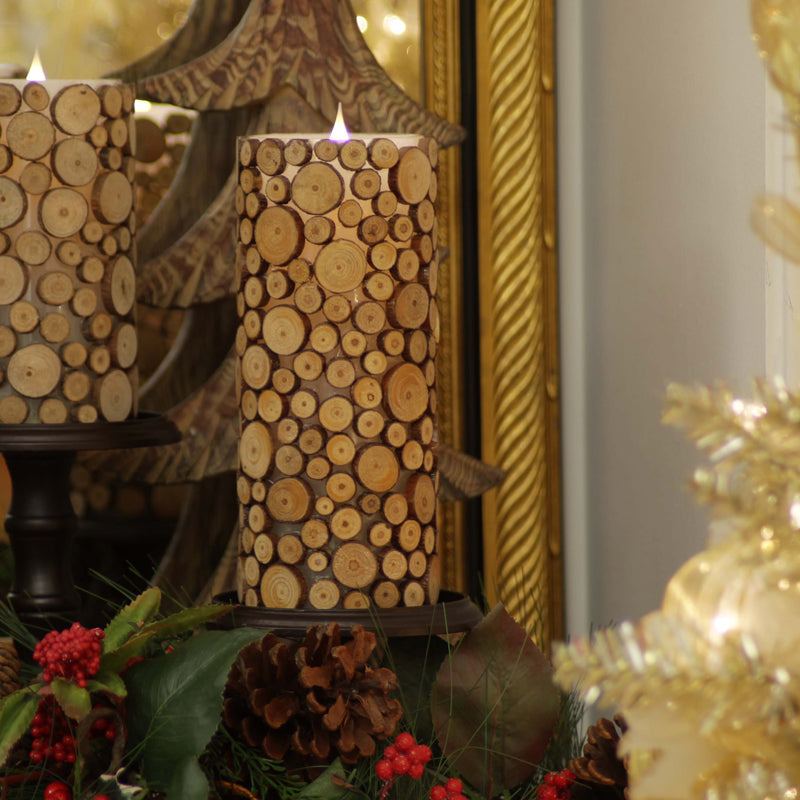 Solaré 3D Flameless Candle in Wood Finish, view 3