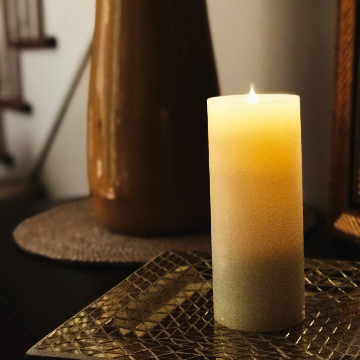Solaré Distressed 3D Flameless Wax Candle, 3 × 7 in., view 4