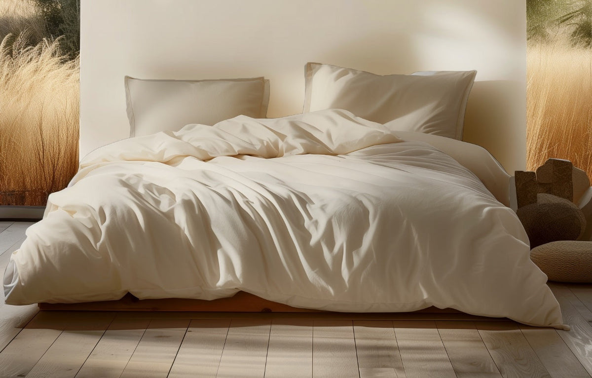 Sleep & Beyond 270TC Organic Cotton Percale Duvet Cover Set, supplier catalog photograph